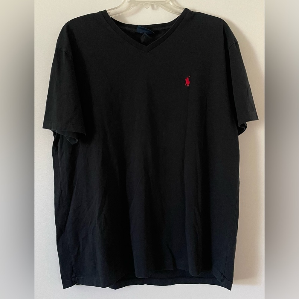 Polo Ralph Lauren Men's Short Sleeve Black T-shirt Red Pony Size Large